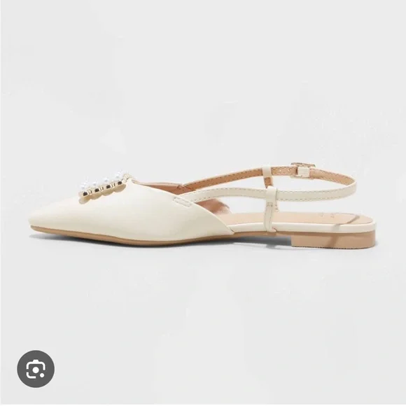 Pearly slingbacks worn once! - Picture 2 of 3